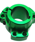 Lightweight Billet Rear Wheel Hub For Drift Trike And Go Kart 1-1/4 Inch Green Racing Drum Kit Shaved Aluminum Design close-up view.