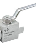 TieMin 1/2-in NPT high-pressure hydraulic ball valve with lever handle, metal body