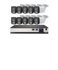Crisp 4K 8MP PoE CCTV NVR Security Camera Kit featuring ten cameras and a sleek NVR for an efficient surveillance setup.
