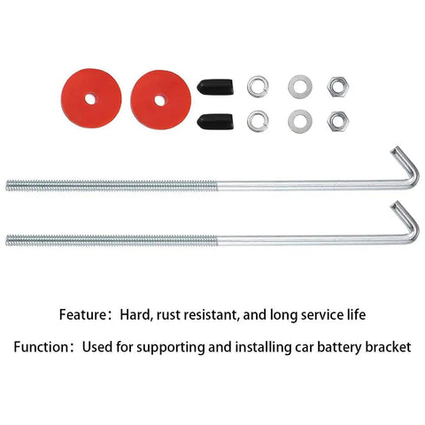 Badass Car Battery Hold Down J Bolts Forged From Tough 304 Stainless Steel To Lock Down Your Juice Box Tight And Dodge Pothole Pain Without Breaking A Sweat On Weekend Cruises Or Daily Runabouts, includes bolts and accessories.