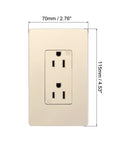 Slick Multifunction Wall Outlet With Built In Usb And Type C Ports 125V 15A Tamper Resistant Socket Plate dimensions 115mm x 70mm