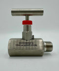 SS316 stainless needle valve for high-pressure industrial applications.