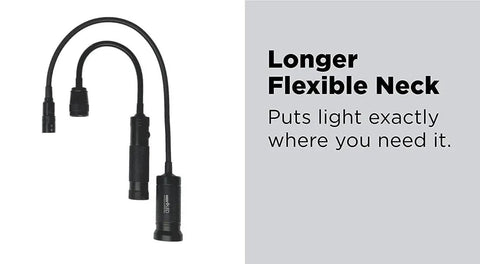 20 Inch Gooseneck LED Light With Magnetic Base, Zoomable Lens, Cree LED, IP54 Waterproof, Flexible Work Lamp side view