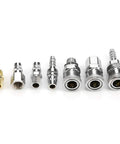 Solid 18-Piece 1/4 Inch Air Compressor Quick Connect Hose Fitting Set With Pneumatic Iron Arrow Case, Double Male And Female Adapters For All Your Air Tools And Hose Extensions. 1/4 inch air hose connector fittings