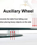360 Degree Tempered Glass Lazy Susan Turntable With Silent Rotation auxiliary wheel detail view