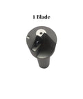 Chamfering tool holder with 3/4 inch shank and 1 blade, gray metal, front view.