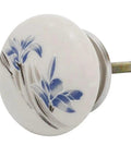 Luxury Multicolor Ceramic Flower Drawer Knobs For Kitchen Cabinets And Dressers Rust Free Decorative Pulls Super Durable Kid Safe Hardware, 1.5 inch ceramic knob with blue flower design.