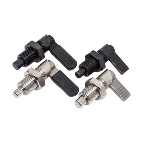 Top Grade Telescopic Spring Indexing Pin With L Handle Self Locking Knob Plunger crafted from durable stainless steel, showcasing various angles.