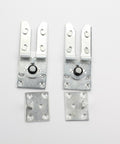 Heavy Duty Iron Sofa Connectors For Sectional Couches And Beds 4 Pack Anti Rust Clips in silver finish on white background