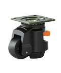 Heavy Duty Retractable Leveling Caster Engineered To Support 2200 Lbs smoothly with ratchet lever for easy rolling or locking.