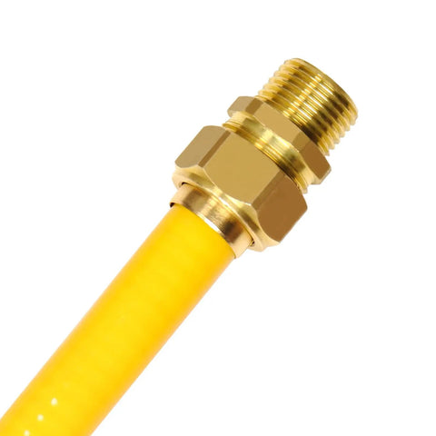 Half Inch NPT Brass Male Nipple Pack of Two for Gas Water Oil and Air Tool Hoses Hex Threaded Connectors