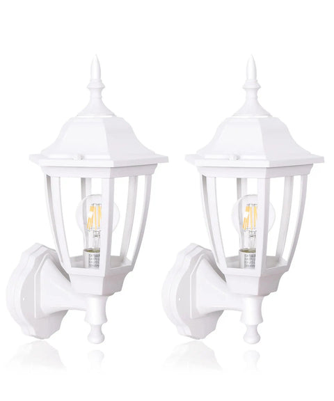 Outdoor Wall Lantern Waterproof Sconce Light Fixture For Porch Garage Patio Yard With White Wall Mount Bulb Included 120V Corded Electric