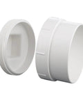 6-Inch PVC DWV Cleanout Plug Cap Female Sewer Adapter Fitting for Drainage Systems White for Home and Pro Use