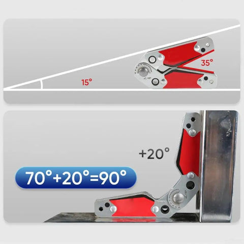 Image of Heavy Duty Magnetic Welding Positioner Fixture With Adjustable Angles For Secure Metalwork showing angle adjustments for precise alignment.