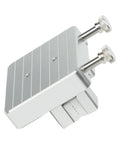 Heavy Duty Adjustable Welding Wire Fixture Clamp With 11mm Jaw Opens Wide To Grip All Your Gauges Securely And Stop That Slick Slippage While You Work, silver aluminum construction with adjustable knobs.