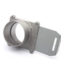 Hefty 4 Inch Aluminum Blast Gate For Dust Collection Rig With Anti Clog Valve and Lockdown Air Seal showing silver aluminum construction.