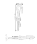 Rock Solid 12 Piece Blind Wand Replacement Hooks Built With Heavy Duty Alloy for smooth tilt action, clear clips detailed side view.