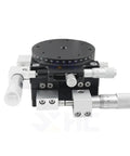 Motorized Rotary Positioning Stage XYR 60mm LS60 LM micrometer fine adjustment platform with cross rail for micropositioning.