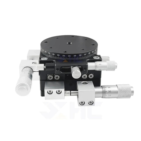 Motorized Rotary Positioning Stage XYR 60mm LS60 LM micrometer fine adjustment platform with cross rail for micropositioning.