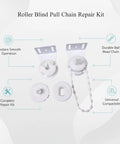 Easy DIY Roller Blind Pull Chain Repair Kit with glass beads, plastic and metal hardware for window shades