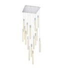 Modern 16 Light Chrome Ceiling Pendant With Glowing Crystal Accents For A Fresh Indoor Setup and Smooth Ambient Flow, 30x30x24 inch.