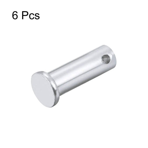 Single Hole Clevis Pin Set 10mm By 25mm Flat Head Zinc Plated Steel Link Hinge Pins Workhorse T Shape Solid Steel 6 Pack Ideal For Machinery Trailers Automotive And Industrial Equipment Heavy Duty Zinc Coated Construction, 6 pcs shown