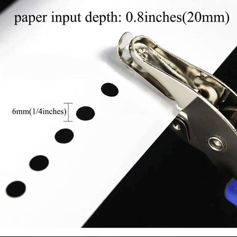 Single Hole Circle Paper Punch Handheld Scrapbooking Punch Rubber Coated Handle 6Mm Circle Puncher cutting holes in paper