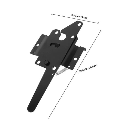 Heavy Duty Outdoor Gate Hinge For Wooden Fences With Easy Install And Reliable Security Iron Gate Hardware, flat view, dimensions shown.
