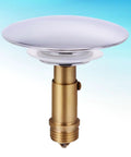 Pop up Bathtub Drain Stopper with Brass Core and Hair Catcher, chrome finish with brass core for easy use in bathtubs.