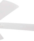 Close-up of blades on a 52 Inch Outdoor Ceiling Fan Without Light for Patio or Porch, Wet Rated, Tri-Mount Traditional Five-Blade Design, White Finish.