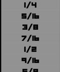 Sizes chart for Jumbo Allen Wrench Set 8 Piece Extra Large Hex Key Kit Go-To Heavy Duty Black Finish Includes 1/4 to 3/4 inch