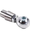 Pro Grade 5/8 Inch 18 Thread Heim Joint Rod End Kit Includes Eight Pieces For Quick Swap And Precision Linkage Work Delivers Smooth Angular Flex And Easy Bolt On Setup For Custom Builds, showcasing a silver metal rod end.