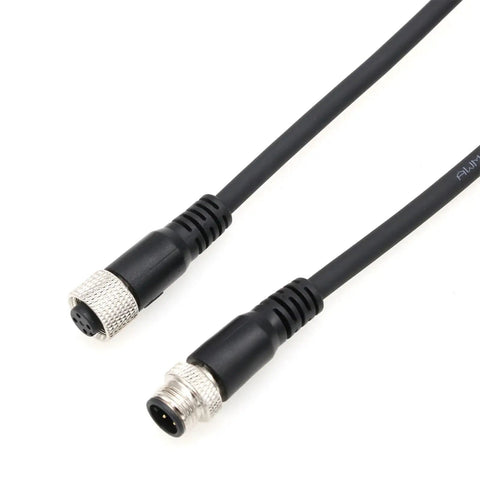 M12 A Coded 4 Pin Sensor Actuator Extension Cable With Male And Female Waterproof Aviation Connector Heavy Duty 3m