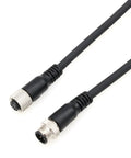 M12 A Coded 4 Pin Male Female Connector Data Power Cable To Open Wire For Rugged Industrial Automation 15 Meter Waterproof