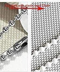 4.5 Millimeter Stainless Steel Bead Chain For Blinds And Shades With Five Connectors shown beside plastic bead chain.