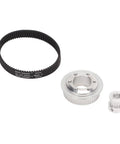 Electric Skateboard Synchronous Gear Kit Upgrade Built From Durable Aluminum Alloy For Dope Performance Reduces Slippage With Three To One Gear Ratio Easy DIY Hardware To Boost Acceleration And Board Longevity components displayed including belt and gears