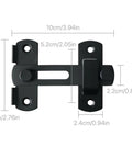 WUUWCHODC Stainless Steel Safety Snap Latch Door Bolt for Gate Hardware, 10cm long, shown from above with measurements.