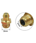 Brass M6 M8 M10 Thread Straight Grease Fittings Kit For Car 15 Piece Set, close-up of hex head nipple with dimensions