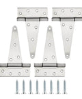 4-pack 6-inch stainless steel gate hinges with screws for wooden fences and gates