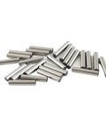 Five Hundred Piece HRC62 Bearing Steel Cylindrical Dowel Pins For Precision Alignment And Locating, M1 Size, solid round pins on a white background