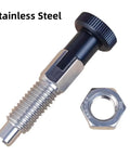 2PCS Rock Solid Push Fit Ball Nose Spring Plungers, M10x1.5 Stainless Steel Retractable Index Plunger With Self-Locking Knob, reliable locating pin with a knob and nut.