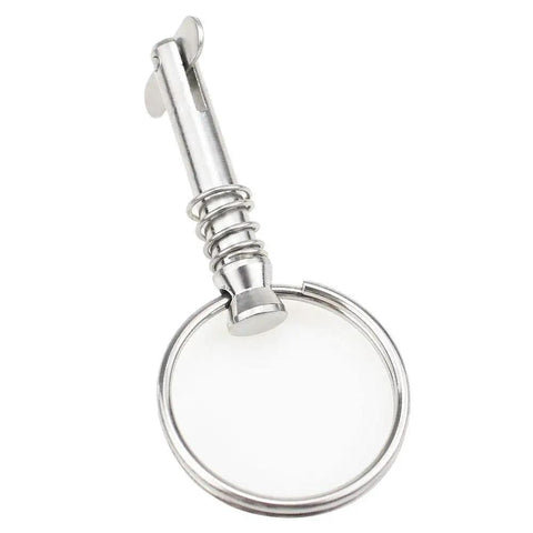 Six Pack Bimini Top Quick Release Pins One Quarter Inch Diameter For Boat Canopy Hardware, showing pull ring and stainless steel finish