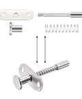 Premium Precision Heavy Duty Stainless Steel Plunger Latches Built Like A Tank For Cabinets Toolboxes Zero Hassle Quick Install With Mounting Screws Two Pack components including latch, spring, and mounting plate.