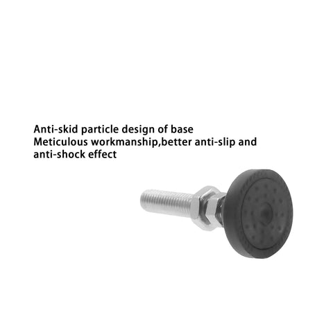 Heavy Duty Screw On Leveling Feet 4 Pack M8 Threaded Adjustable Furniture Levelers With Anti Skid Rubber Swivel Base shown