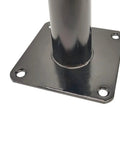 Heavy Duty Iron Furniture Caster Legs With Ball Bearing Wheels Roll Easy On Carpet Or Hardwood Raise Couches Beds And Tables Quick Install close-up of base plate with mounting holes.