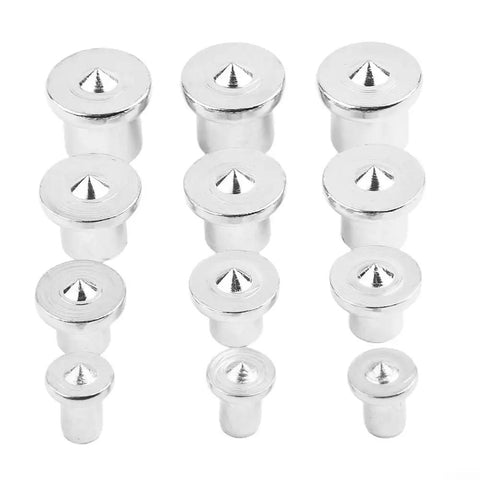 12 Piece Center Point Pin Set For Woodworking Round Dowel Centers Locators 6mm, 8mm, 10mm, 12mm For Cabinets, Tables, Beds, Shelves