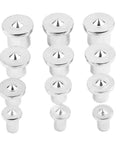 Twelve Piece Dowel Center Pin Set For Woodworking, Pro Grade Chrome Plated Center Point Locator Kit With 6mm 8mm 10mm 12mm Pins
