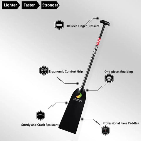 Top Notch Pro Grade Carbon Fiber Dragon Boat Paddle With T Handle IDBF Approved 47 Inch Full Carbon Paddle For Dragon Boat Teams Lightweight Durable Competitive Paddling Gear For Paddlers