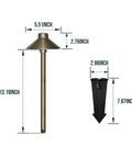 Dimensions of Solid Brass Pathway Lights 2 Pack Low Voltage Landscape Walkway Lighting With 3W G4 LED Bulbs 2700K