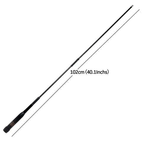 Rig-Ready Dual Band VHF UHF Car Antenna For 2m 70cm Radios 144 To 430MHz With Low VSWR Under 1.5 length 102cm black